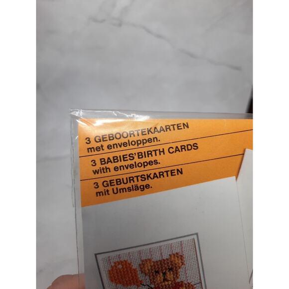 Lanarte Life Style Collection Cross Stitch Greeting Card Kit Babies Birth Cards - Picture 2 of 8